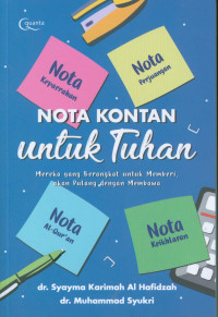 Image of Nota Kontan untuk Tuhan : Mereka yang Berangkat untuk Memberi akan Pulang dengan Membawa